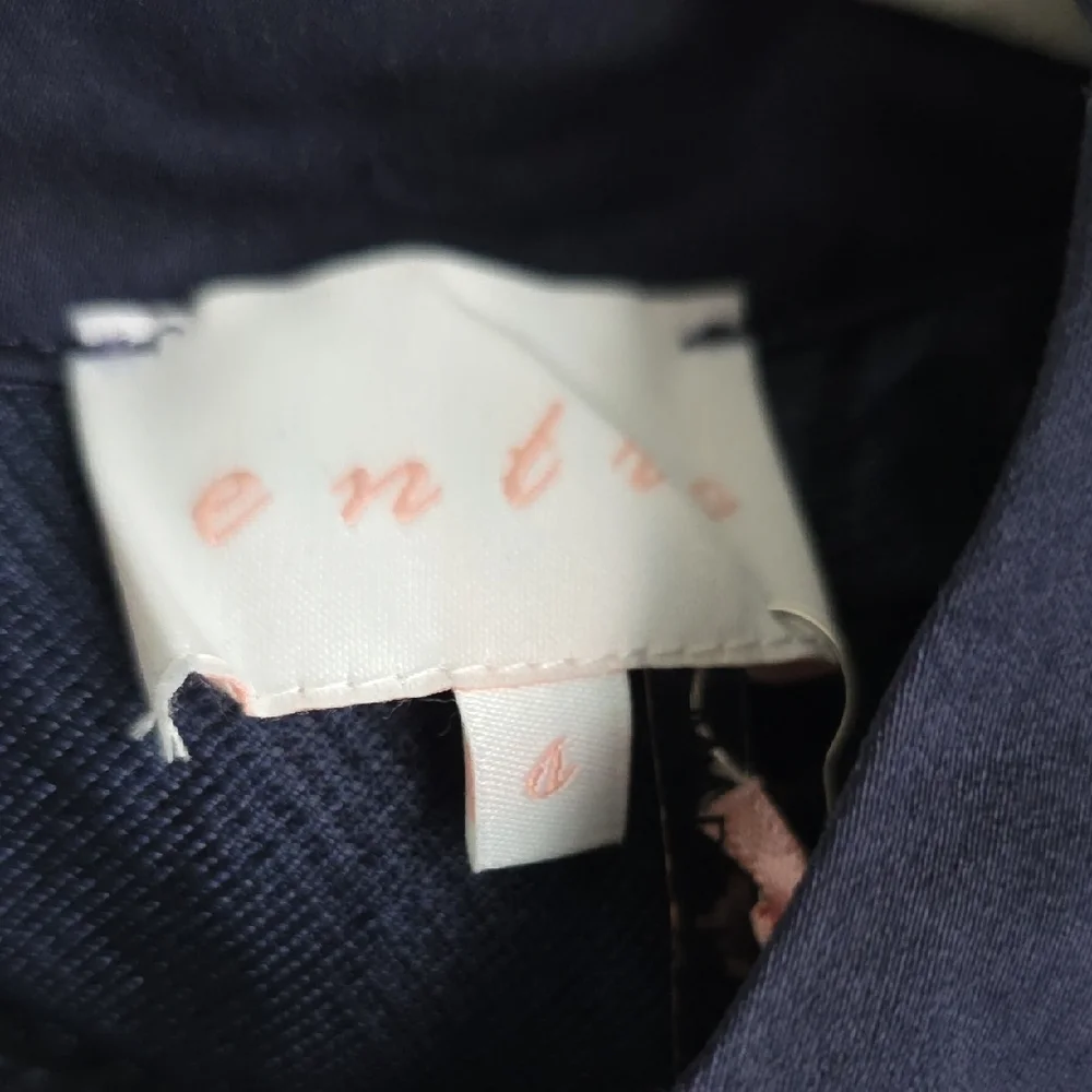 Navy Jacquard Mini Dress with Bow Accents - Picture 7 of 15